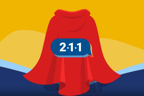 red hero cape with 211 logo on it