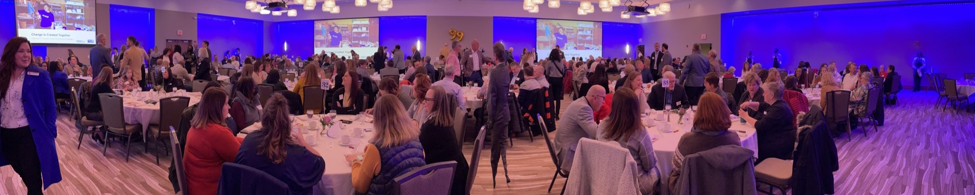 A full room of guests at the iHotel