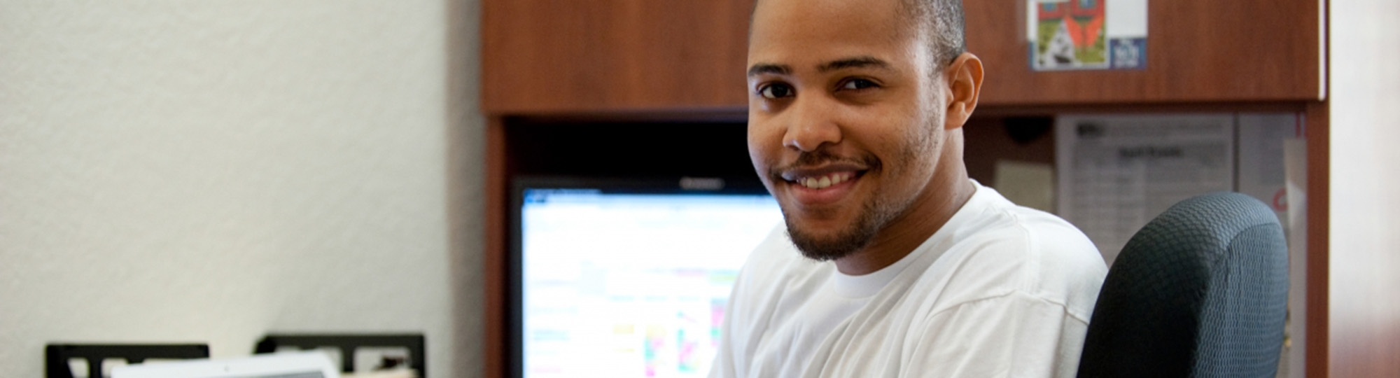 Young man in office